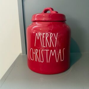 Rae Dunn Red  Merry Christmas Cookie Jar